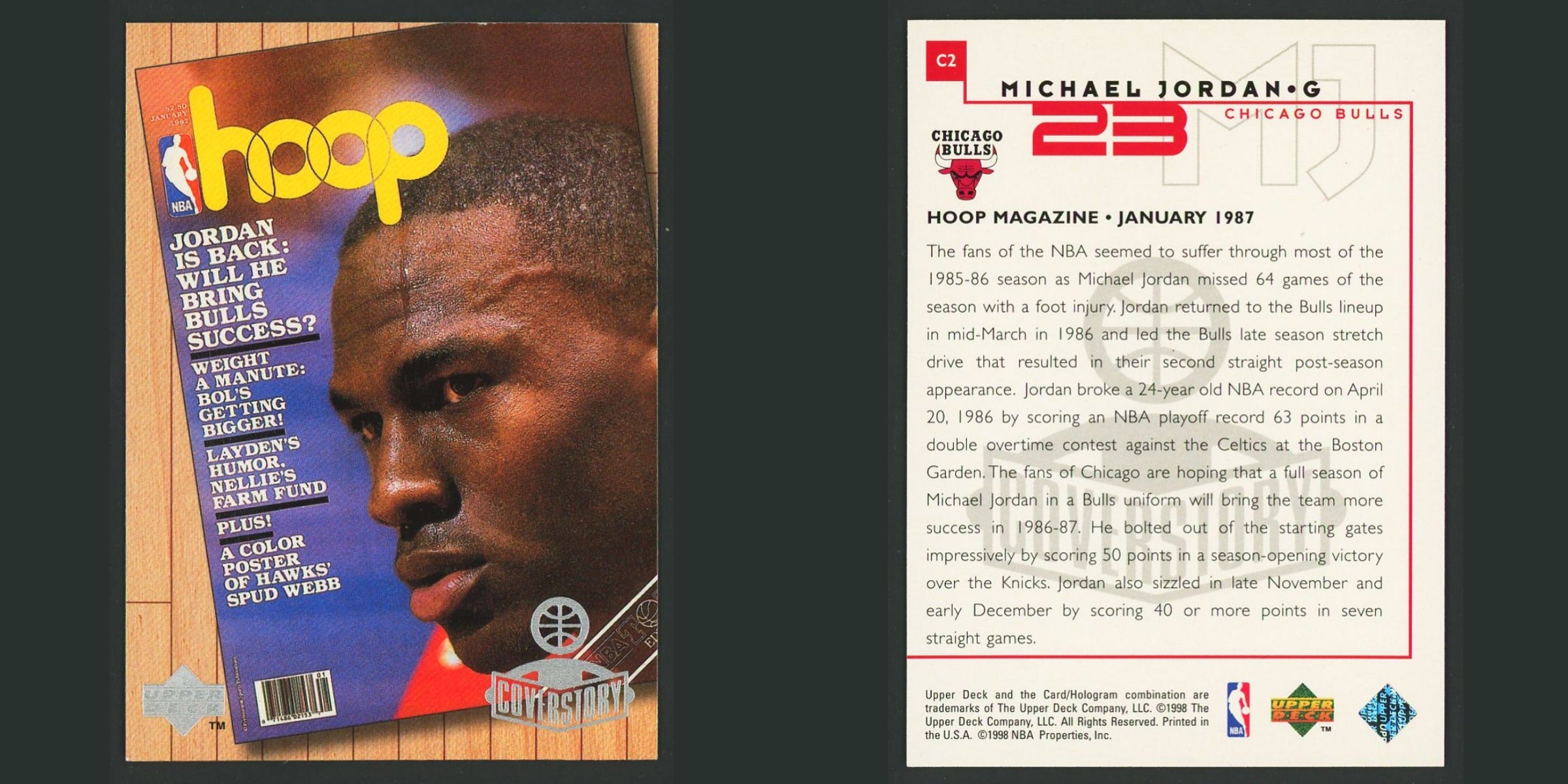 Michael Jordan #C2 1998-99 Upper Deck Living Legend Cover Story Chicago Bulls